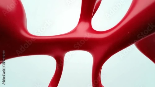 Abstract Red Fluid Symmetry Motion Background