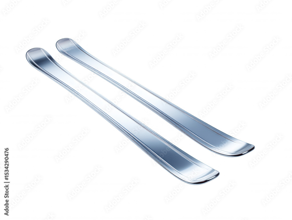 Obraz premium Pair of Sleek Modern Ski Skis on White Background
