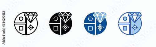 Segmentation icon sheet multiple style collection isolated vector