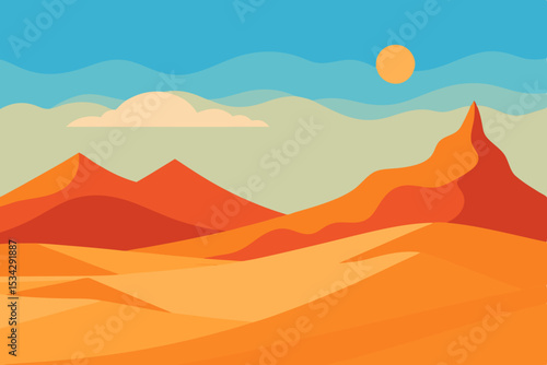 vector illustration of desert landscape