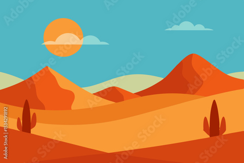 desert landscape vector illustration