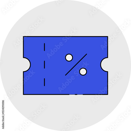 Ticket single icon vector illustration