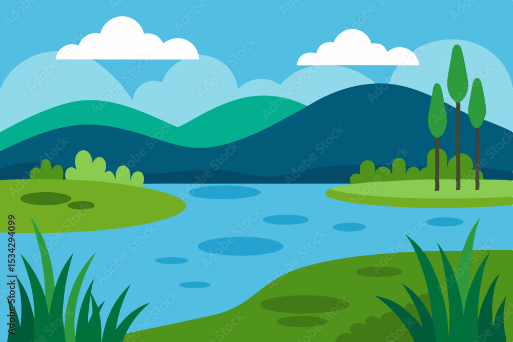 Obraz premium landscape with river