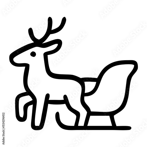 reindeer sleigh icon