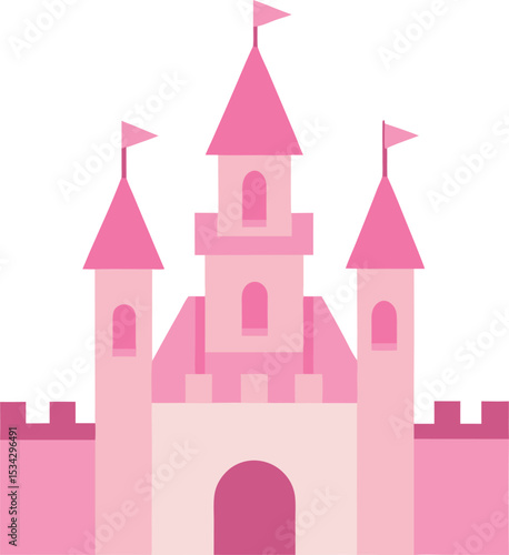 pink castle vector illustration