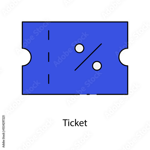 Ticket single icon vector illustration