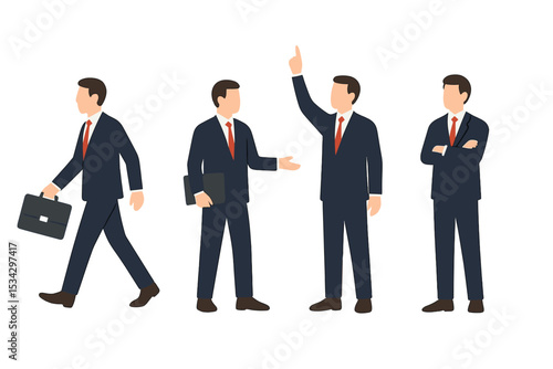 Business professionals engaging in various activities in a corporate setting during a workday