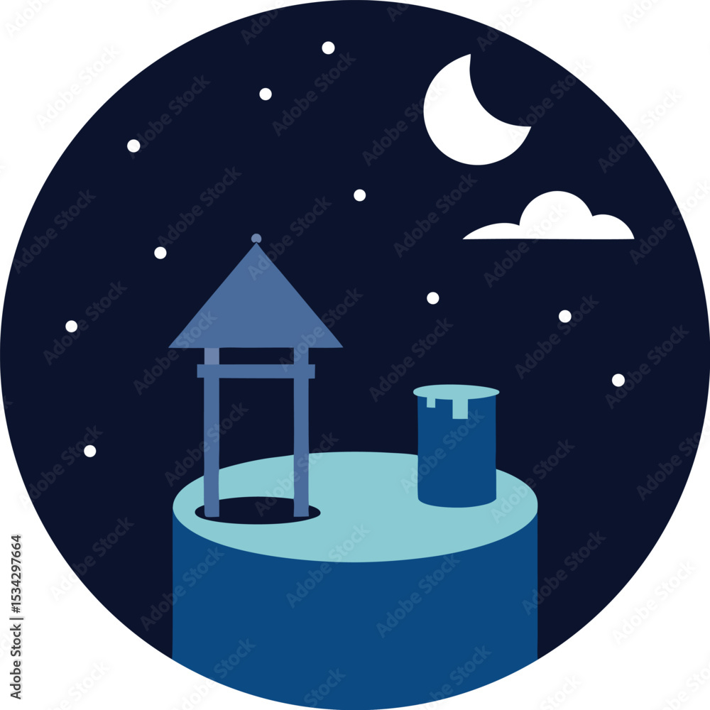 Naklejka premium house and moon