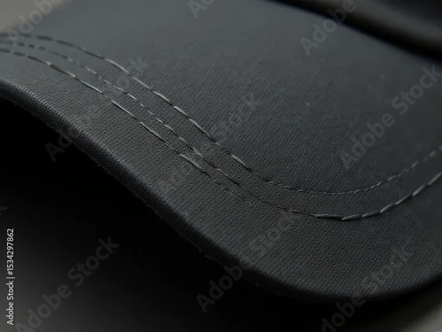 Black Baseball Cap Detail Close Up View