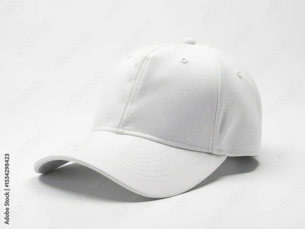 Fototapeta premium White Baseball Cap Isolated Studio Shot