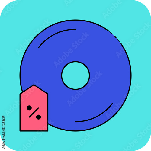 Disc single icon vector illustration