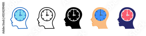 Time Multiple Style Icon Set Collection.