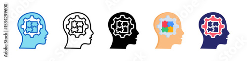 Logical Thinking Multiple Style Icon Set Collection.
