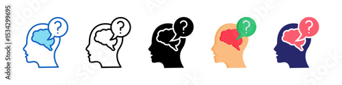 Doubt Multiple Style Icon Set Collection.