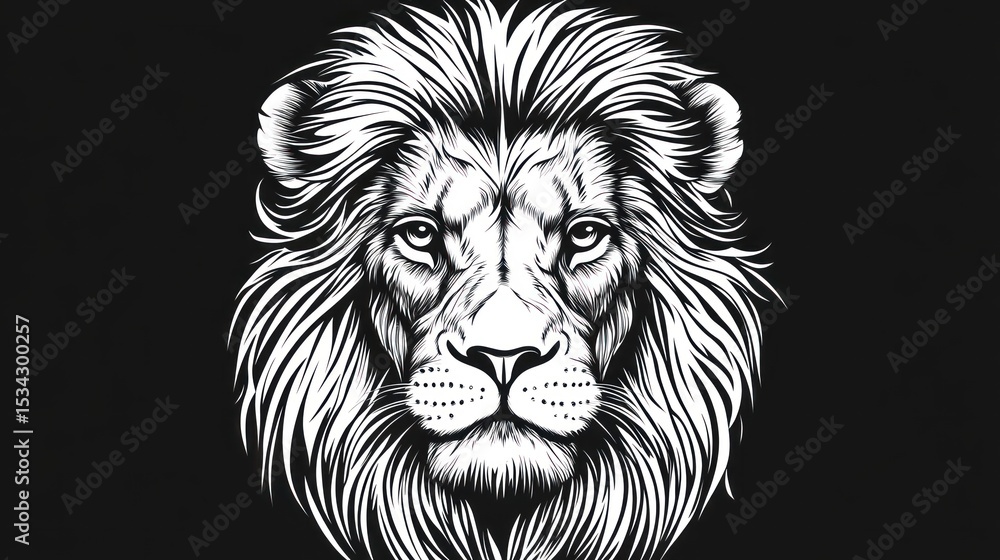 Detailed lion head graphic Detailed lion head graphic