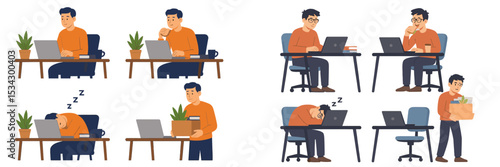 Workplace scenarios depict the highs and lows of remote working from home during the day