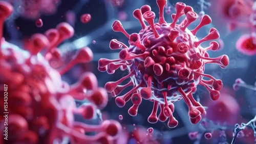 Red Virus Structure 3D

