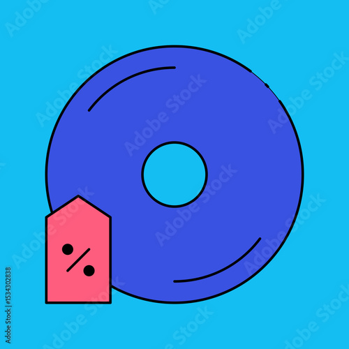 Disc single icon vector illustration