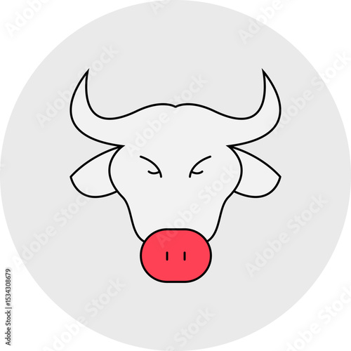 Cow single icon vector illustration