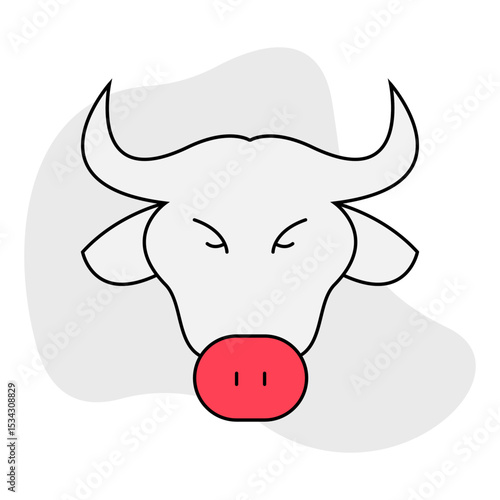 Cow single icon vector illustration