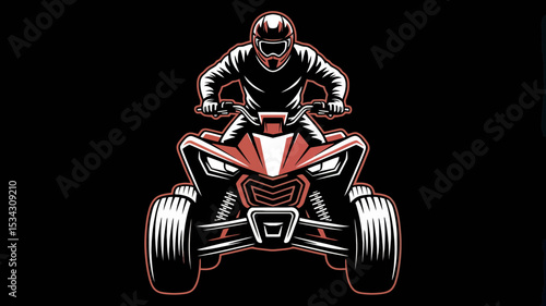 Powerful ATV Rider Graphic Design perfect for logos, branding, and apparel a stunning design for extreme sports enthusiasts and off-road adventures.