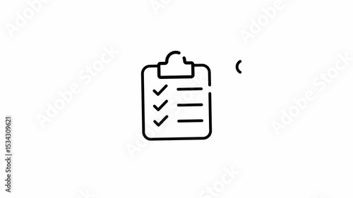 Delivery Checklist Clipboard – Animated Looping Video, Alpha Channel, Line Art Style