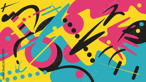 **Bold abstract design featuring vibrant pink teal yellow shapes ideal for branding logos and modern website backgrounds**
