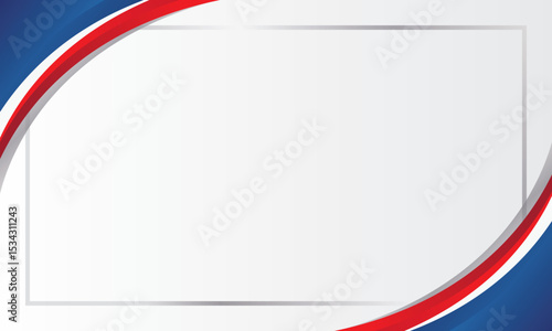 Blue red gradient abstract curve corner border for certificate