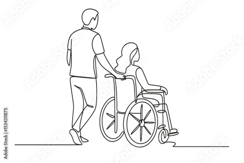 Person assisting individual in wheelchair during a casual outing in a park setting