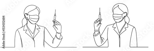 Health professional prepares vaccination with syringe in a clinical setting during daytime hours
