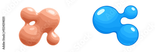 Colorful abstract shapes illustrating fluid dynamics in a modern design style for creative backgrounds