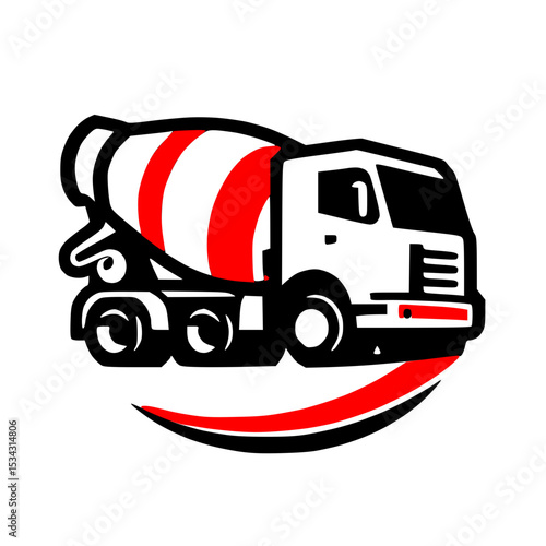 A modern cement mixer truck, with a sleek design for mixing and transporting concrete