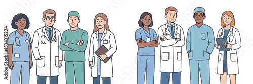 Healthcare professionals working together in a collaborative medical environment focusing on patient care and teamwork
