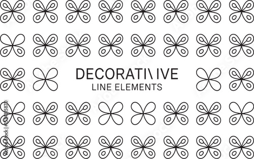 Decorative Line Elements: A visually engaging array of elegantly designed line elements, exuding a sense of artistic finesse and decorative charm. 