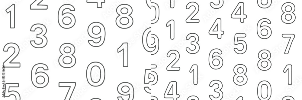 Colorful vector flat illustration of random numbers arranged in an abstract pattern suitable for educational materials or design concepts