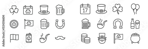 St. Patrick's Day vector flat illustration showcasing festive symbols and activities celebrating Irish culture and tradition