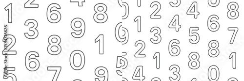 Colorful vector flat illustration of random numbers arranged in an abstract pattern suitable for educational materials or design concepts