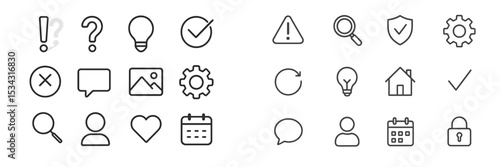 Wallpaper Mural Vector flat illustration of various icons representing communication, security, and information Torontodigital.ca