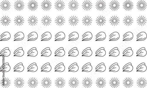 Repeating Geometric Harmony: A mesmerizing pattern of geometric shapes, each element repeats in perfect synchronicity. Capturing the essence of precise design and rhythmic arrangement.