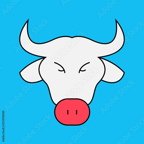 Cow single icon vector illustration