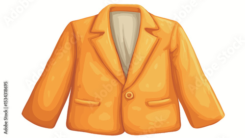 A digital illustration of a yellow blazer jacket. The image is a simple, flat rendering with minimal shading or texture. The jacket is depicted from a front-on perspective, showing the collar,