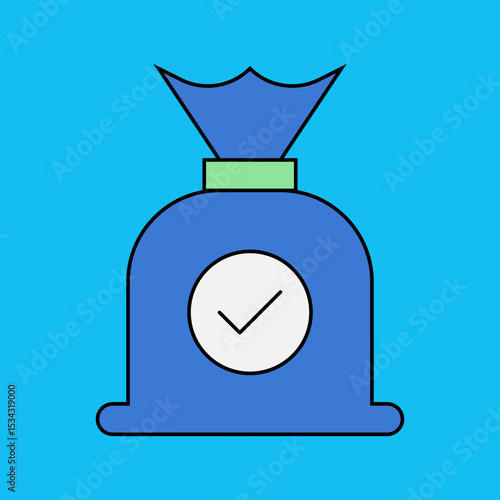 Moneybag single icon vector illustration