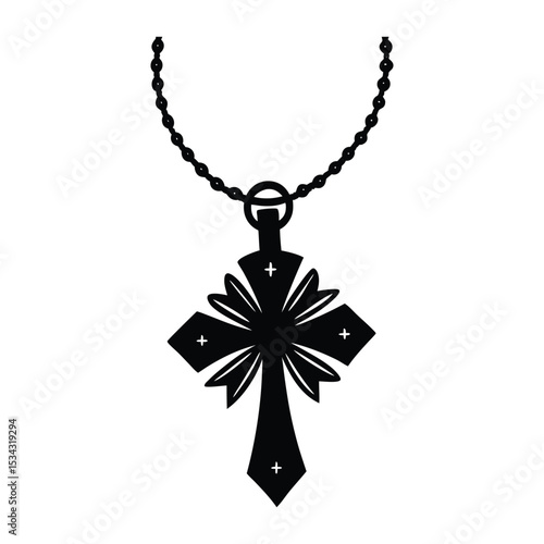 cross necklace vector.