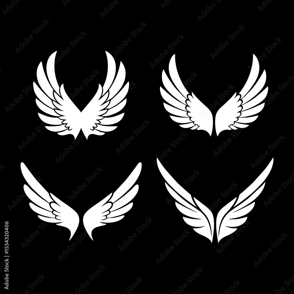 Fototapeta premium Abstract futuristic wing emblems