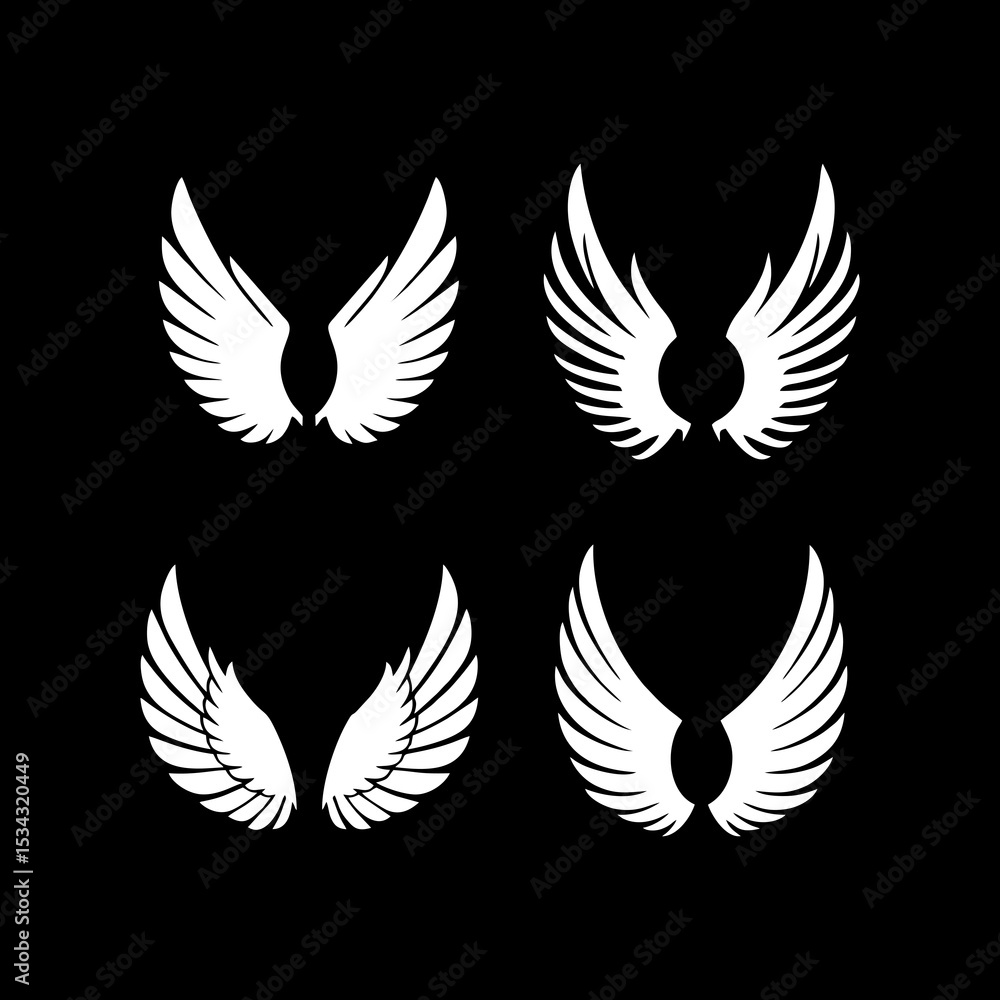 Obraz premium Bold feathered wings with tribal style