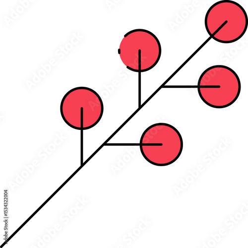 Red grapes single icon vector illustration