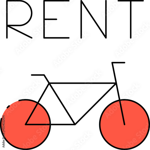 Rental cycle single icon vector illustration