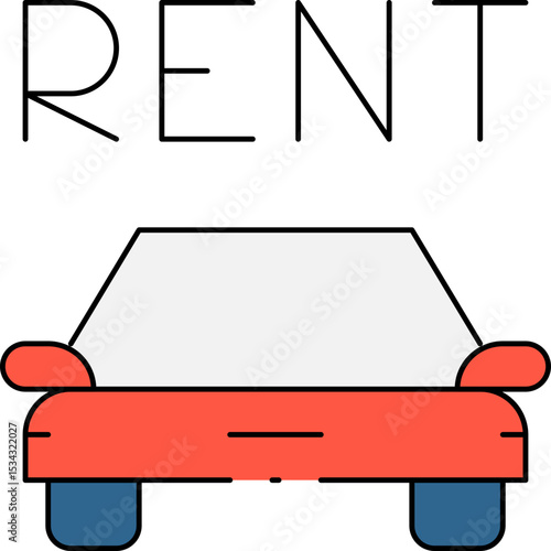 Rental car single icon vector illustration