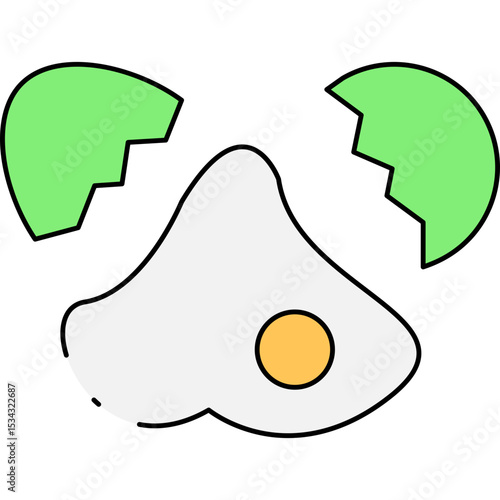 Broken egg single icon vector illustration