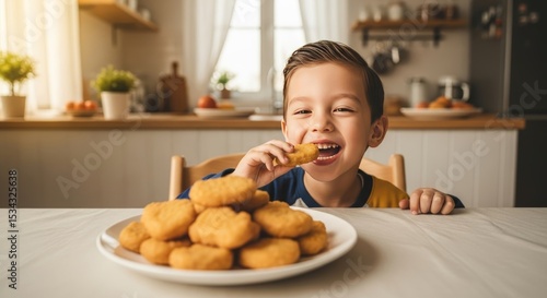 kids eating chicken nuggets